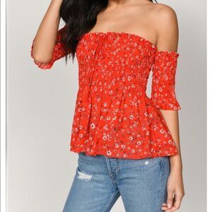 Tobi Red off shoulder top​​​